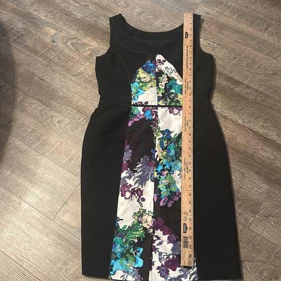 Ellen Tracy Blue Sheath Midi Dress Sleeveless Crew Neck - Picture 11 of 12